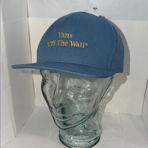 Brand New Vans “Off The Wall” Blue Hat with Gold Embroidery NWT